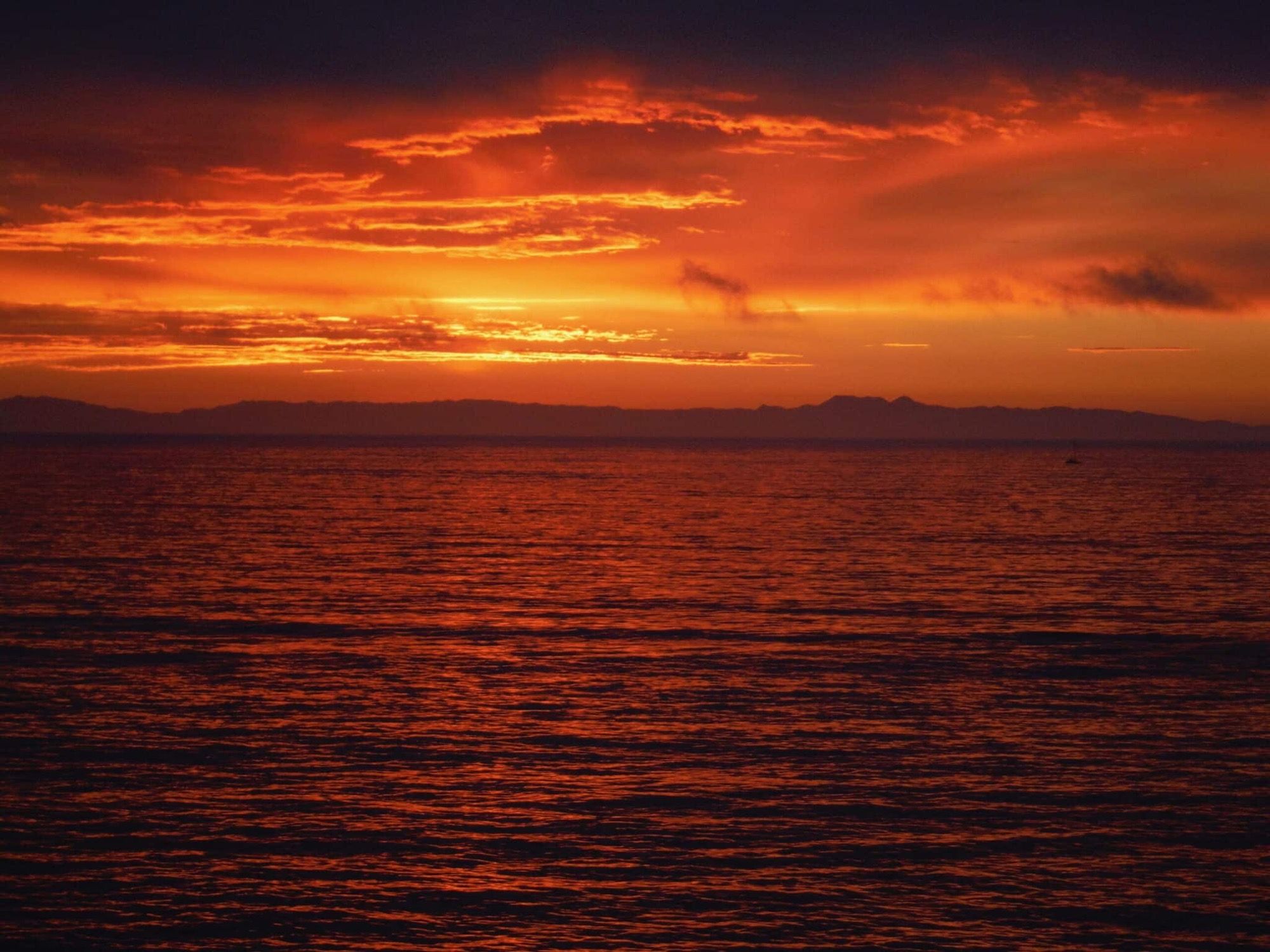 Evening light, off Catalina.